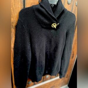 Ralph Lauren Gold Toggle Collar Sweater-S